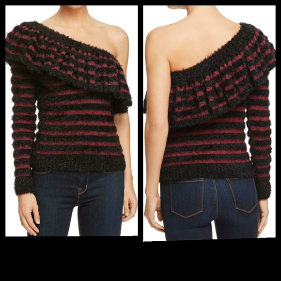 Wayf Sweaters - Wayf Ruffled One Shoulder Sweater S NWT